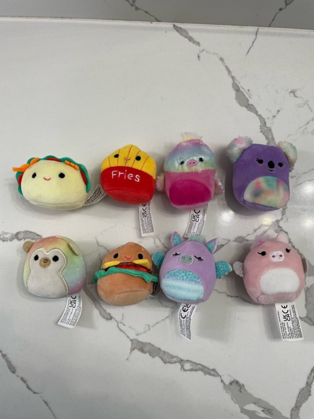 Squishmallows Mini Plush Set - Yellow, Red, Purple, Pink, Blue, Cream
